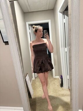 Princess Polly Strapless Brown Mini Dress